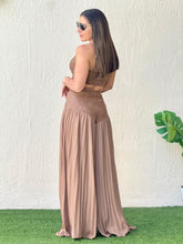 Load image into Gallery viewer, &quot;Brianna&quot; Sleeveless Crop Top And Wide legs Pallazo Pleaded Pants Set
