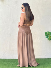 Load image into Gallery viewer, &quot;Brianna&quot; Sleeveless Crop Top And Wide legs Pallazo Pleaded Pants Set
