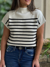 Load image into Gallery viewer, &quot;Amber&quot;Stripe Funnel Neck Drop Shoulder Sweater Knit top
