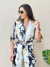 Load image into Gallery viewer, &quot;Amara&quot; Satin Printed Long Sleeve Shirt And Pants Set
