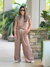 Load image into Gallery viewer, &quot;Shani&quot; Wide Leg High Waisted Pants And Top Shirt Set
