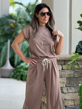 Load image into Gallery viewer, &quot;Shani&quot; Wide Leg High Waisted Pants And Top Shirt Set
