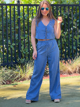 Load image into Gallery viewer, &quot;Janny&quot; Striped Vest  And Elastic Waist Pants Set
