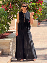 Load image into Gallery viewer, &quot;Pamela&quot; Rayon Vest And Tiered Palazzo Pants Set
