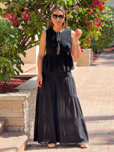 Load image into Gallery viewer, &quot;Pamela&quot; Rayon Vest And Tiered Palazzo Pants Set
