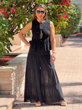 Load image into Gallery viewer, &quot;Pamela&quot; Rayon Vest And Tiered Palazzo Pants Set
