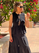 Load image into Gallery viewer, &quot;Pamela&quot; Rayon Vest And Tiered Palazzo Pants Set
