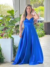 Load image into Gallery viewer, &quot;Azul&quot; Sleeveless Lace Up Back Slit Maxi Dress
