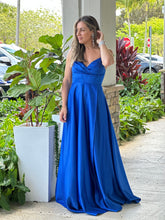 Load image into Gallery viewer, &quot;Azul&quot; Sleeveless Lace Up Back Slit Maxi Dress
