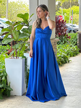 Load image into Gallery viewer, &quot;Azul&quot; Sleeveless Lace Up Back Slit Maxi Dress
