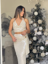 Load image into Gallery viewer, &quot;Kloe&quot; Sequins midi Skirt And Crop Top Set
