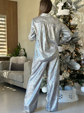 Load image into Gallery viewer, &quot;Belle&quot; Silver Metallic Long Sleeve And Pants Set
