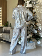 Load image into Gallery viewer, &quot;Belle&quot; Silver Metallic Long Sleeve And Pants Set
