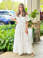 Load image into Gallery viewer, &quot;Alona&quot; Off The Shoulder Solid White Maxi Dress
