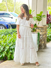 Load image into Gallery viewer, &quot;Alona&quot; Off The Shoulder Solid White Maxi Dress
