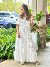 Load image into Gallery viewer, &quot;Alona&quot; Off The Shoulder Solid White Maxi Dress
