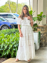 Load image into Gallery viewer, &quot;Alona&quot; Off The Shoulder Solid White Maxi Dress
