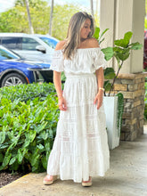 Load image into Gallery viewer, &quot;Alona&quot; Off The Shoulder Solid White Maxi Dress
