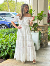 Load image into Gallery viewer, &quot;Alona&quot; Off The Shoulder Solid White Maxi Dress
