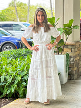 Load image into Gallery viewer, &quot;Alona&quot; Off The Shoulder Solid White Maxi Dress
