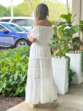 Load image into Gallery viewer, &quot;Alona&quot; Off The Shoulder Solid White Maxi Dress
