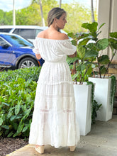 Load image into Gallery viewer, &quot;Alona&quot; Off The Shoulder Solid White Maxi Dress
