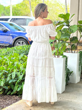 Load image into Gallery viewer, &quot;Alona&quot; Off The Shoulder Solid White Maxi Dress
