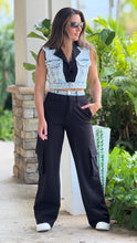 Load image into Gallery viewer, &quot;Karla&quot; Mixed Fabric Denim Vest And Cargo Pants Set

