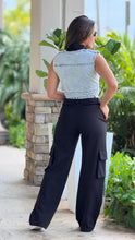 Load image into Gallery viewer, &quot;Karla&quot; Mixed Fabric Denim Vest And Cargo Pants Set
