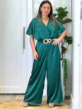 Load image into Gallery viewer, &quot;Priscila&quot; Short Dolman Sleeve Satin Jumpsuit
