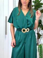 Load image into Gallery viewer, &quot;Priscila&quot; Short Dolman Sleeve Satin Jumpsuit
