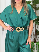 Load image into Gallery viewer, &quot;Priscila&quot; Short Dolman Sleeve Satin Jumpsuit
