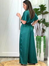 Load image into Gallery viewer, &quot;Priscila&quot; Short Dolman Sleeve Satin Jumpsuit
