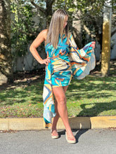 Load image into Gallery viewer, &quot;Ravenna&quot; Multicolor One Shoulder Mini Dress
