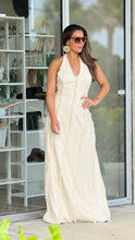 Load image into Gallery viewer, Halter Fringe Details Maxi Linen Dress
