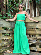 Load image into Gallery viewer, &quot;Alona&quot; Linen Solid Color Tube Top And High Waisted Pants Set
