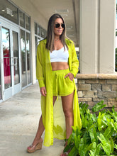 Load image into Gallery viewer, &quot;Carola&quot; Solid color Button-down Long Shirt And Matching Shorts
