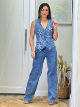 Load image into Gallery viewer, &quot;Catania&quot; Denim Vest And High Waisted Pants Set
