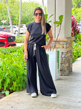 Load image into Gallery viewer, &quot;Shani&quot; Wide Leg High Waisted Pants And Top Shirt Set
