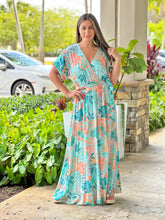 Load image into Gallery viewer, &quot;Terni&quot; Kimono Sleeve Elastic Waisted Belted Maxi Dress
