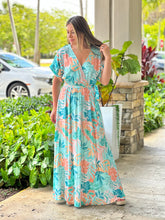 Load image into Gallery viewer, &quot;Terni&quot; Kimono Sleeve Elastic Waisted Belted Maxi Dress
