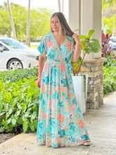 Load image into Gallery viewer, &quot;Terni&quot; Kimono Sleeve Elastic Waisted Belted Maxi Dress
