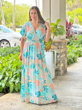 Load image into Gallery viewer, &quot;Terni&quot; Kimono Sleeve Elastic Waisted Belted Maxi Dress
