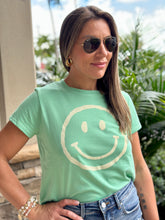 Load image into Gallery viewer, &quot;Alice&quot; Cropped Happy Face T Shirt
