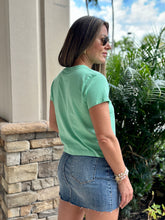 Load image into Gallery viewer, &quot;Alice&quot; Cropped Happy Face T Shirt
