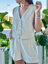 Load image into Gallery viewer, &quot;Sua&quot; Linen Vest And High Waisted Shorts
