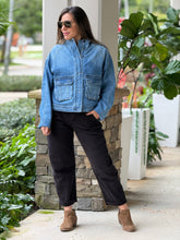 Load image into Gallery viewer, &quot;Alexia&quot; Bomber Denim Jacket
