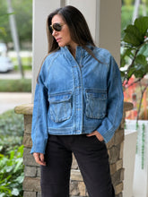 Load image into Gallery viewer, &quot;Alexia&quot; Bomber Denim Jacket
