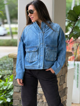 Load image into Gallery viewer, &quot;Alexia&quot; Bomber Denim Jacket
