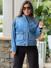 Load image into Gallery viewer, &quot;Alexia&quot; Bomber Denim Jacket
